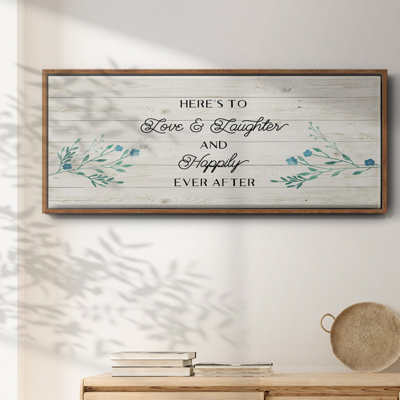 Floral Happily- Framed Canvas, 24" H x 60" W