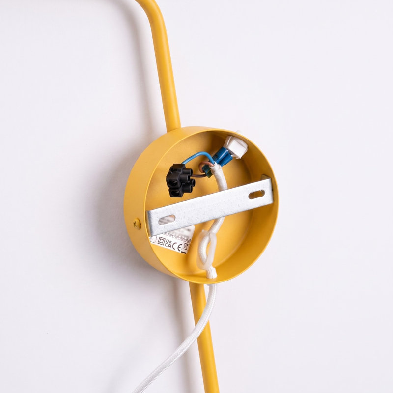 Nox Steel Flush Mounted Sconce, Wall lamp NOX 1 yellow with a switch, Yellow, 1 Light