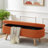 Luxury Oval Boucle Storage Ottoman Bench With Wood Legs 350Lb Weight Capacity & Safety Hinge, For Living Room, Bedroom Entryway,ORANGE-1631238990