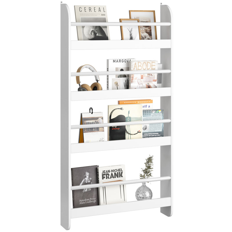 Albertson 43.7'' H X 22.8'' W Floating Shelf, Kids Floating Bookcase, White