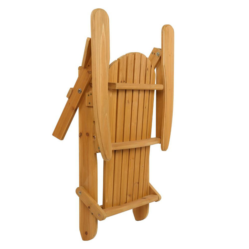 Chaise Adirondack pliante en bois massif Noyes, En bois