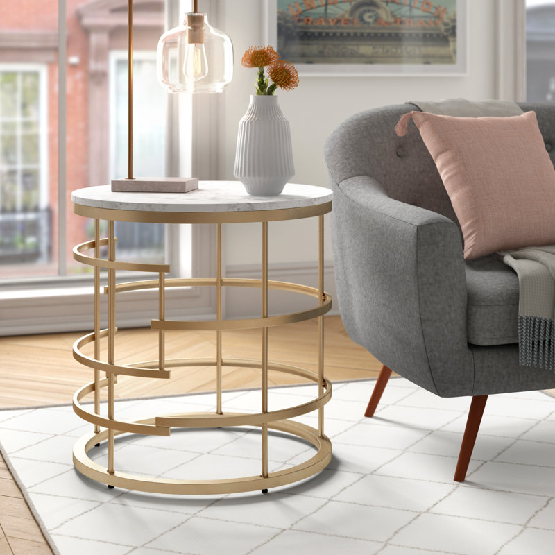 End Table, Gold