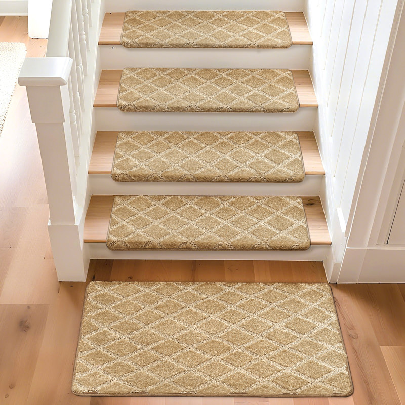 Tapis d'escalier Rease, Treillis diamant kaki