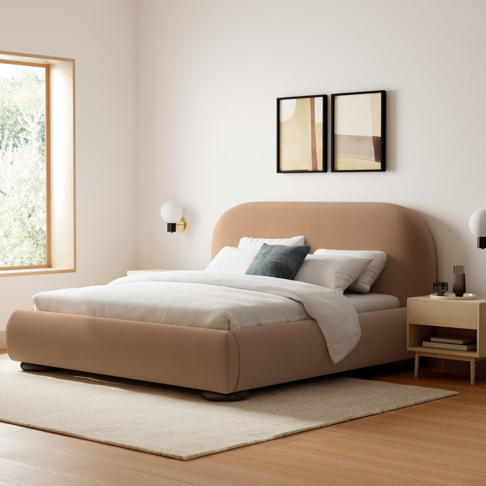 Rigney Upholstered Scalloped Bed