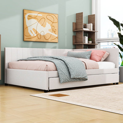 Linen Upholstered Daybed with Twin Trundle by Mercer41