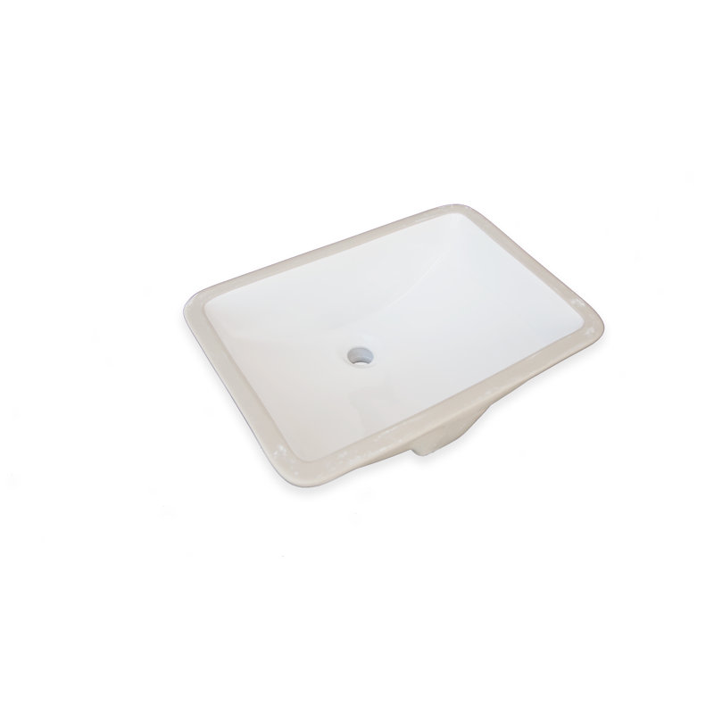 Wells Sinkware Rhythm Series 14.5'' Ceramic Rectangular Bathroom Sink with Overflow, White