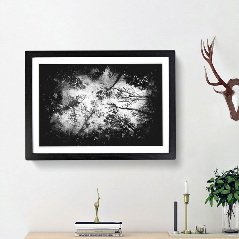 Vaulted Tree Branches - Picture Frame Graphic Art Print, 33cm H x 45cm W x 2cm D, Black Framed