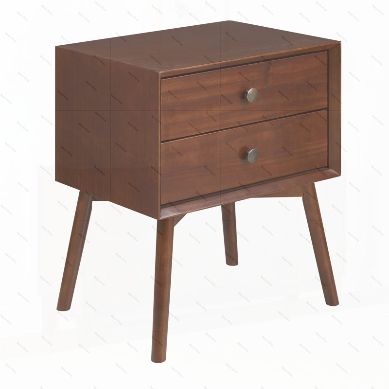 Table de chevet en bois massif Mid-Century