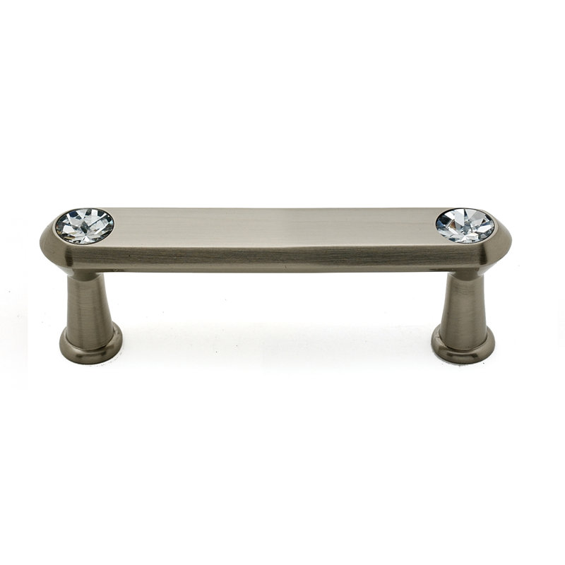 Contemporary 3 1/2" Center to Center Bar Pull, Satin Nickel, 3"