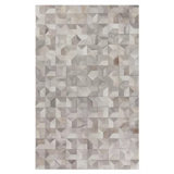 Natural Hide Cowhide Geometric Area Rug in Gray/Brown/Dark Gray