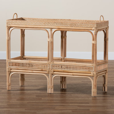 Lombok Modern Bohemian Rattan Console Table