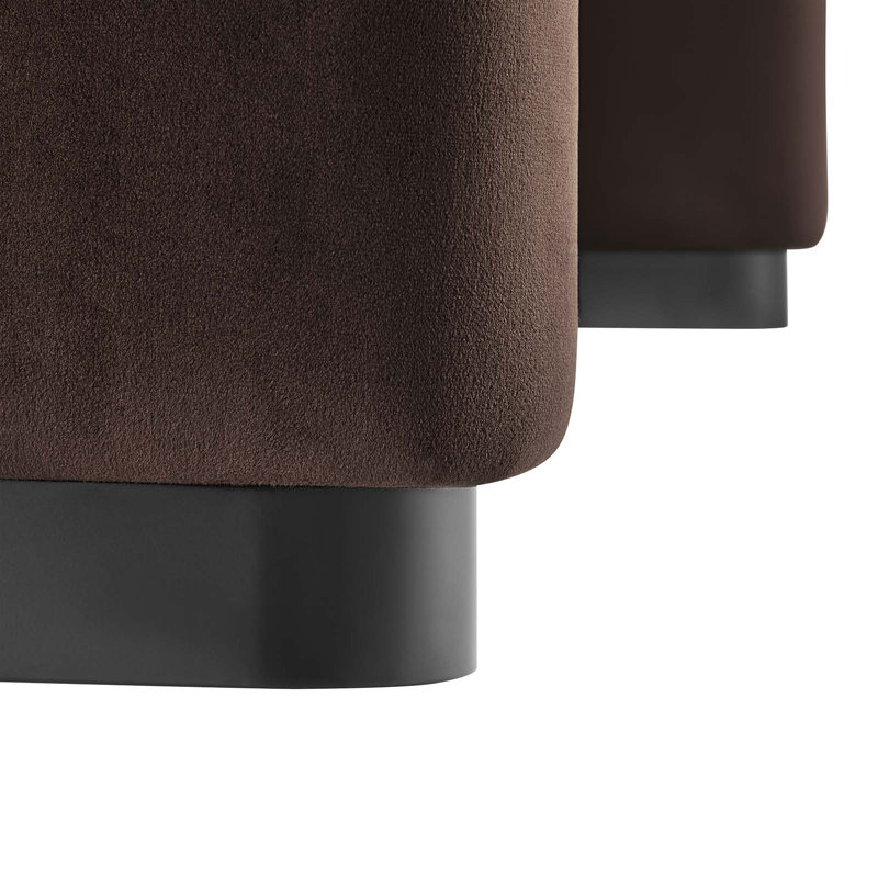 Repose-pieds Koda Performance, Noir, Velours brun chocolat