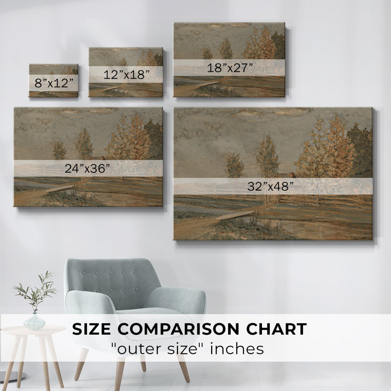 Paysage rétro - DCXV, reproduction d'art sur toile, H 9 po x l 13 po x P 1,5 po, Toile tendue