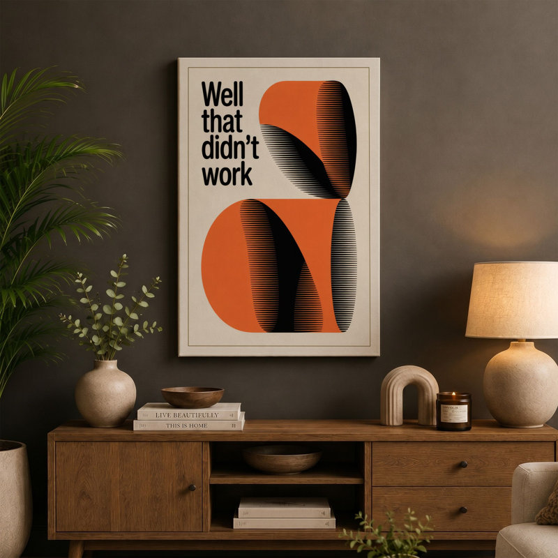 Well That Didn't Work Mid-Century - Wrapped Canvas, 18x12 - 45.7 x 30.5 cm, White Border