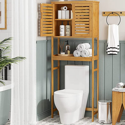 Solid Wood Freestanding Over The Toilet Storage