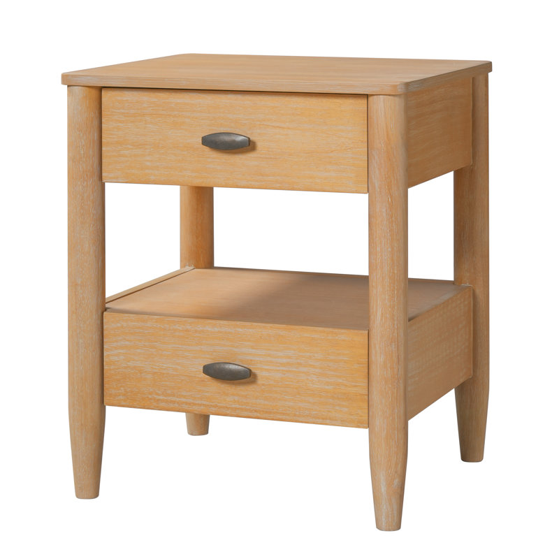Table de chevet Bravik Mid-Century Modern, Naturel, 2