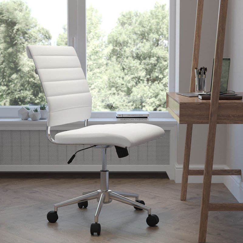 Fauteuil de direction pivotant Crafton, Blanc, Non, 38.50"