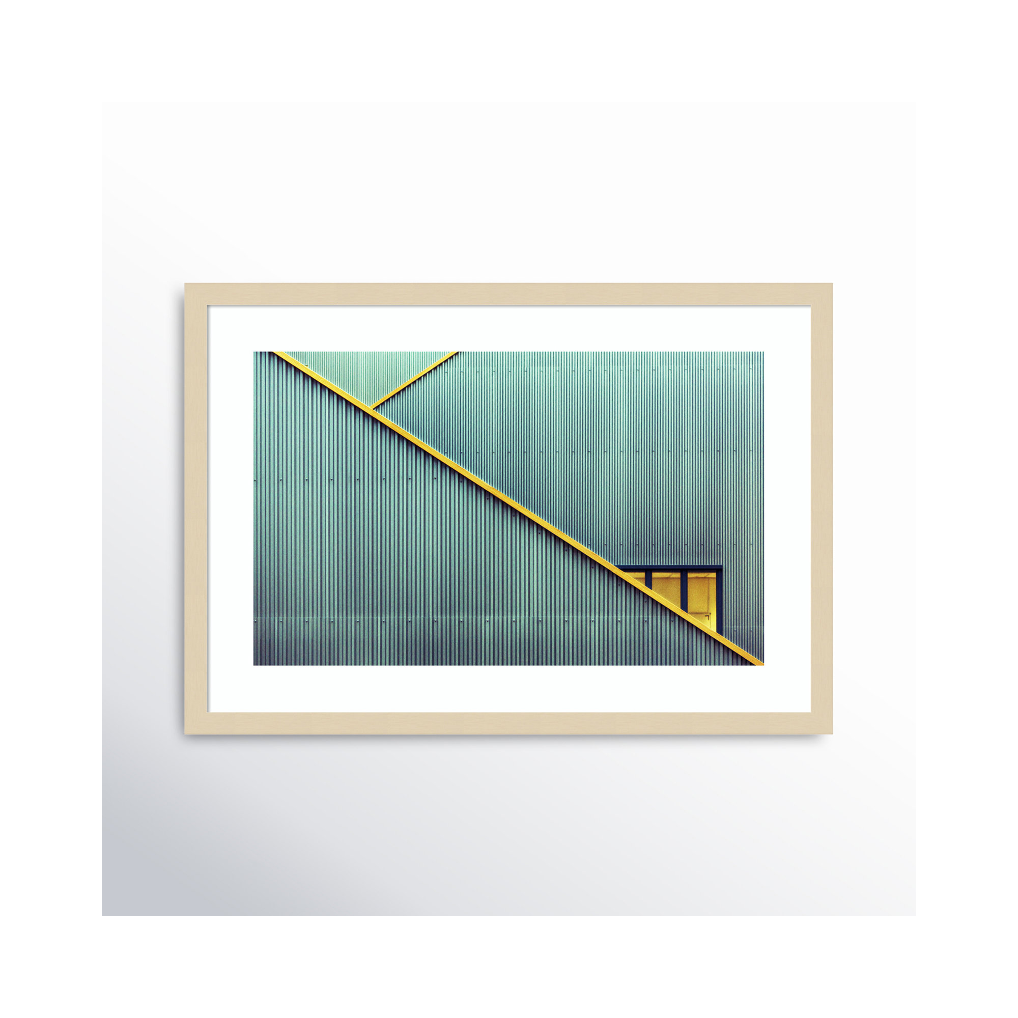 Stairs by Jan Niezen, 22" H x 30" W x 1.5" D, Black Framed Paper