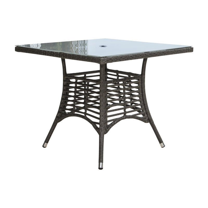 Table de salle à manger en verre graphite