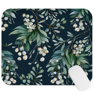 Botanical Plants Pattern II Leaves Modern Gaming Cute Office Laptop Desk Pad Gift Mat Square Rectangle Non-Slip Mousepad