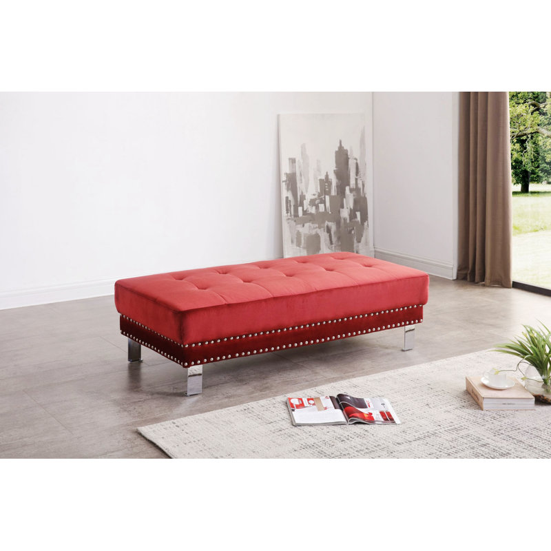 Repose-pieds Caicey, Velours gris velours