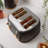 Vonshef 4 Slice Toaster - Nordic Matte Black Design, 6 Browning Settings, Wide Slots, Defrost, Reheat And Cancel Functions, Removable Crumb Tray, High Lift Lever & Cord Storage