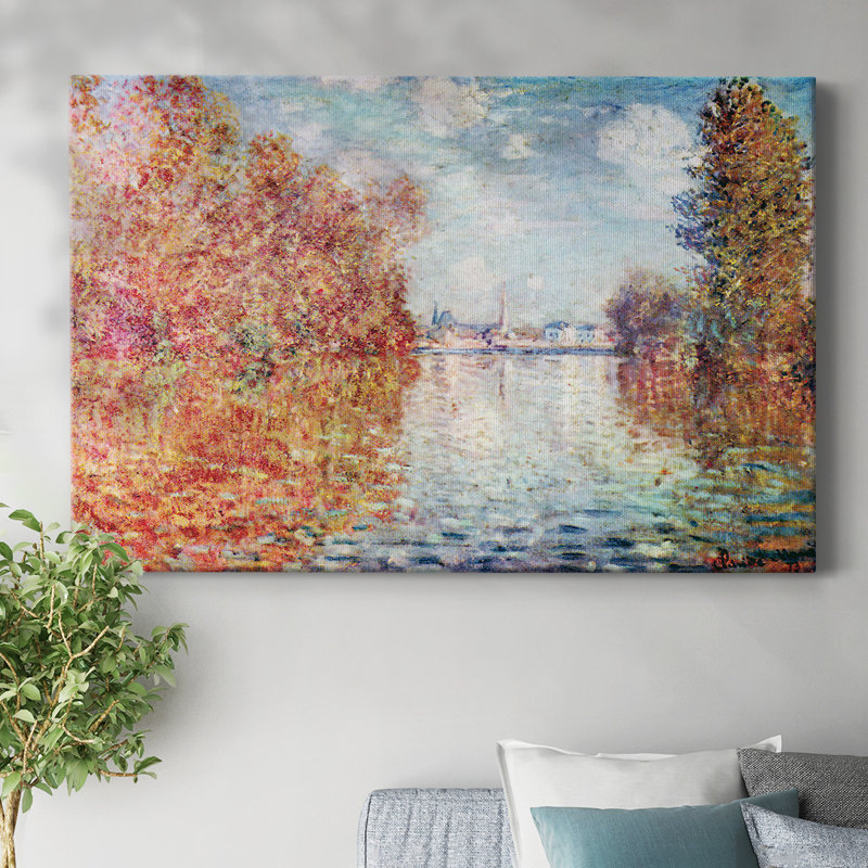 «Autumn in Argenteuil» par Monet, galerie d'art sur toile tendue, H 12 po x l 18 po