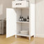 Armoire sur pied avec 1 porte et 1 tiroir - blanc
