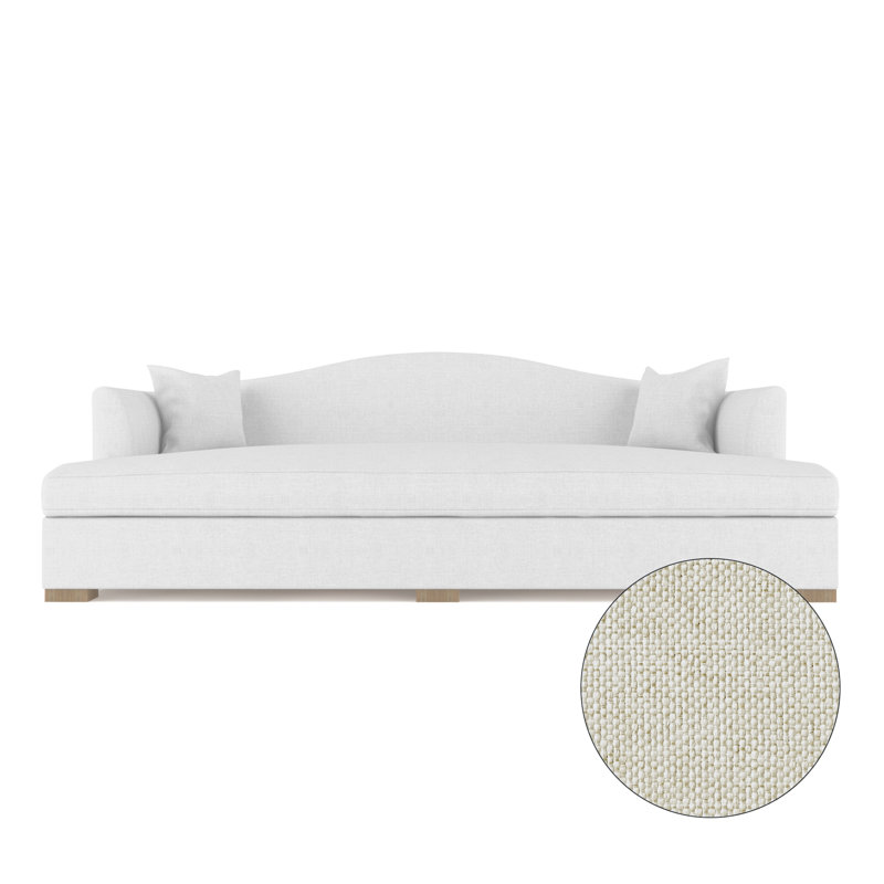 Horatio Camelback Taper Curved-Arm Daybed, Vintage Leather Pumice, Weathered