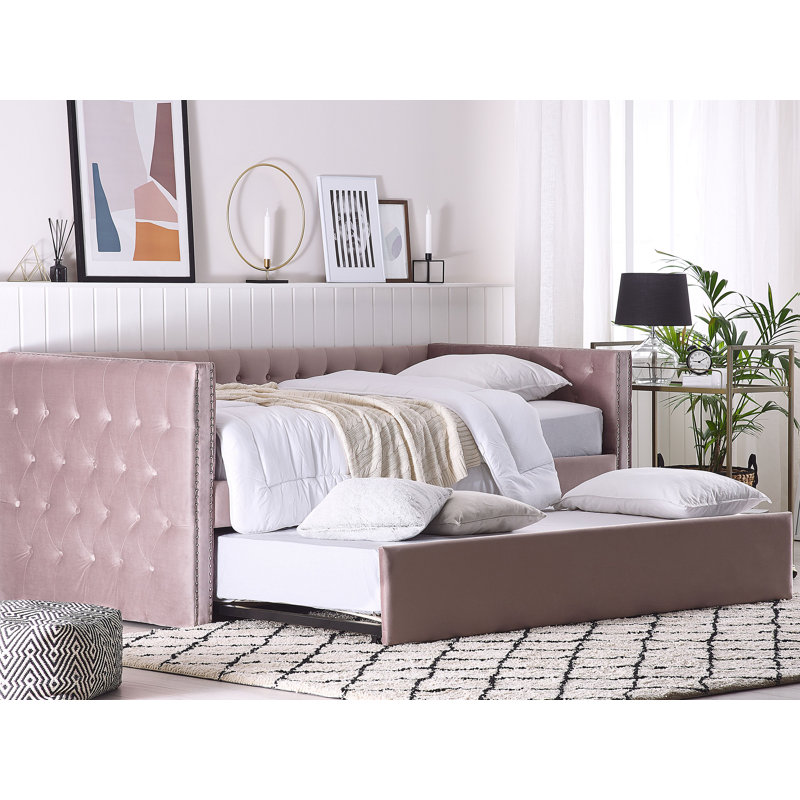 Yuri Upholstered EU Single - 90 X 200 Cm Bed, Pink