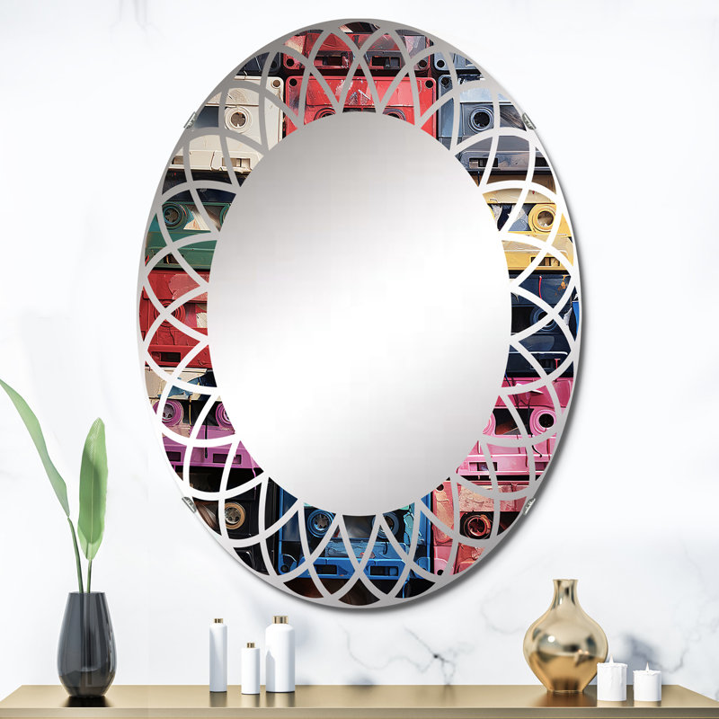 Guarana - Miroir mural moderne ovale, 36 po x 24 po