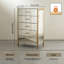 Commode haute 5 tiroirs avec miroir Antiqued