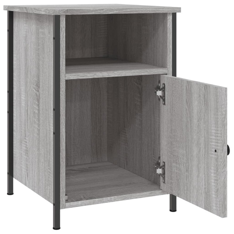 Mehetabel 40cm W Iron Bedside Table, Grey Sonoma, Individual
