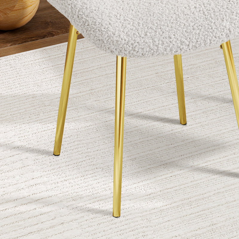 Chaise en velours Teddy, Blanc