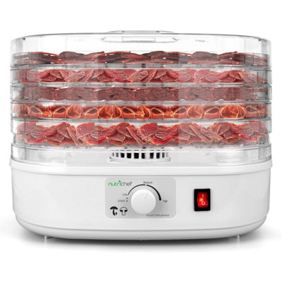 Machine à déshydrateur Nuthausf | Déshydrate le bœuf séché, la viande, la nourriture, les fruits, les légumes et les gâteries pour chiens | Idéal pour une utilisation à la maison | Circulation à haute température pour une déshydratation uniforme | 5 plateaux faciles à nettoyer
