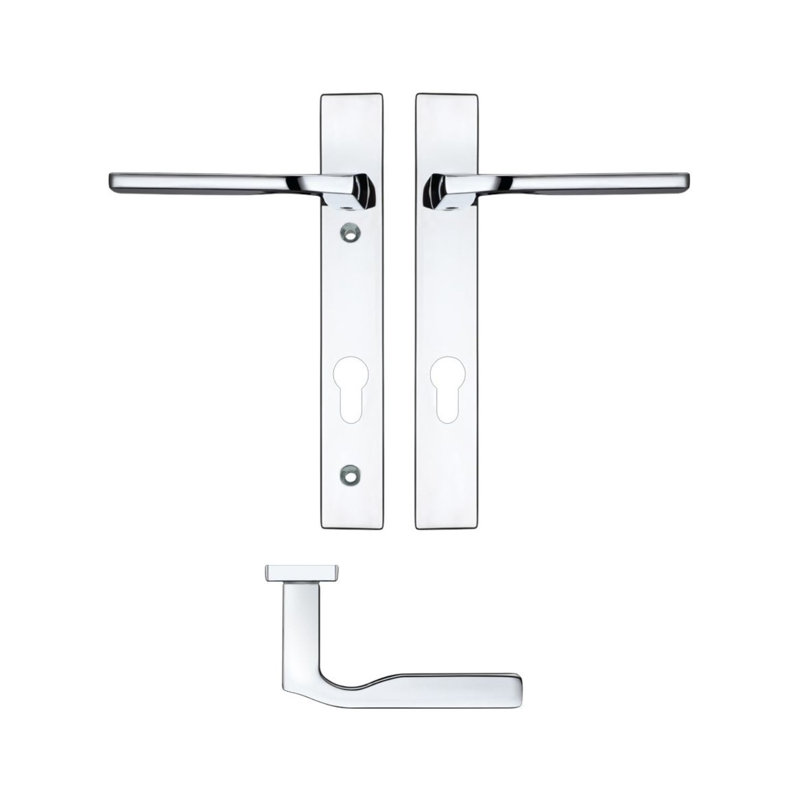 Lock Door Handle, Polished Chrome