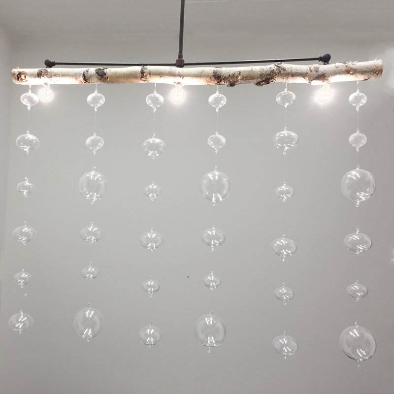 Bubble 3 - Light Chandelier, 72" H x 48" W x 4" D, Black