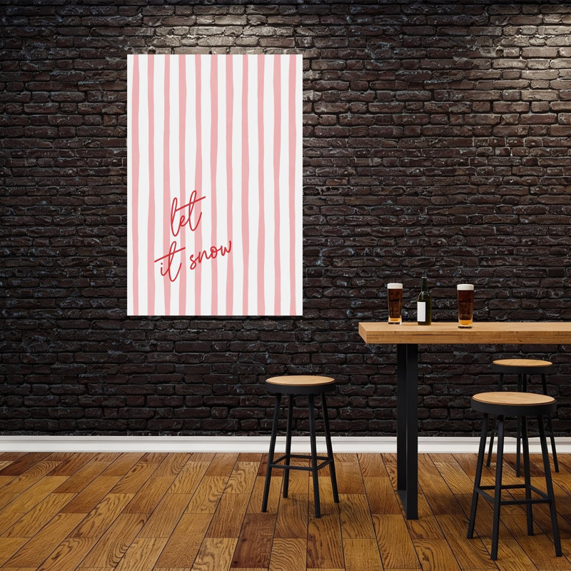 «Let It Snow Stripes», impression d'art contemporain abstrait paysage mural, 60" H x 40" W