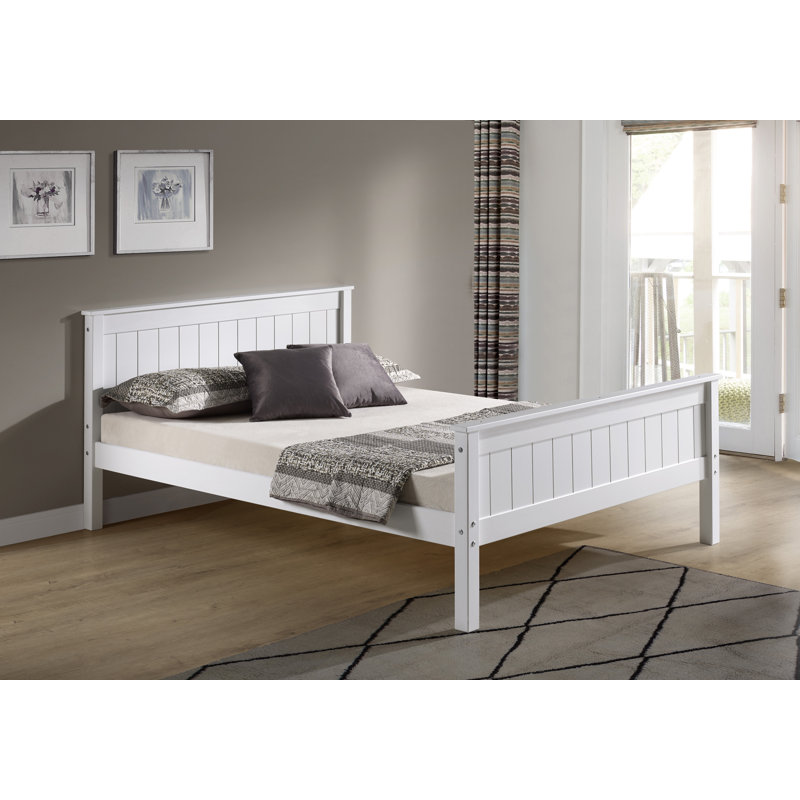 Beckett Solid Pine Platform Bed, Full, White