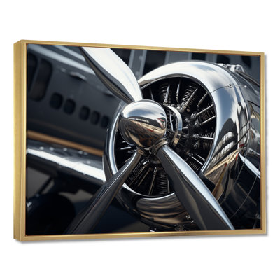 «Silver Wings Chrome Reflection Airliner» - art mural train