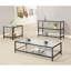 Luxueuse table de bout en métal et en verre à 1 tablette avec finition en nickel noir, 26 pouces de profondeur, idéale pour la décoration