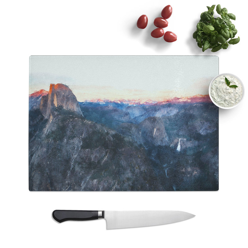 Tempered Glass Half Dome Falls Chopping Board, 28.5 cm x 39 cm