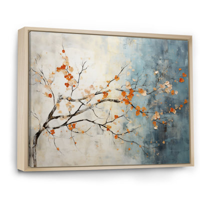 Orange Teal Maple Tree Glowing Embers V - Print