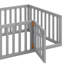 Structure de lit en bois avec clôture et porte-1557977940
