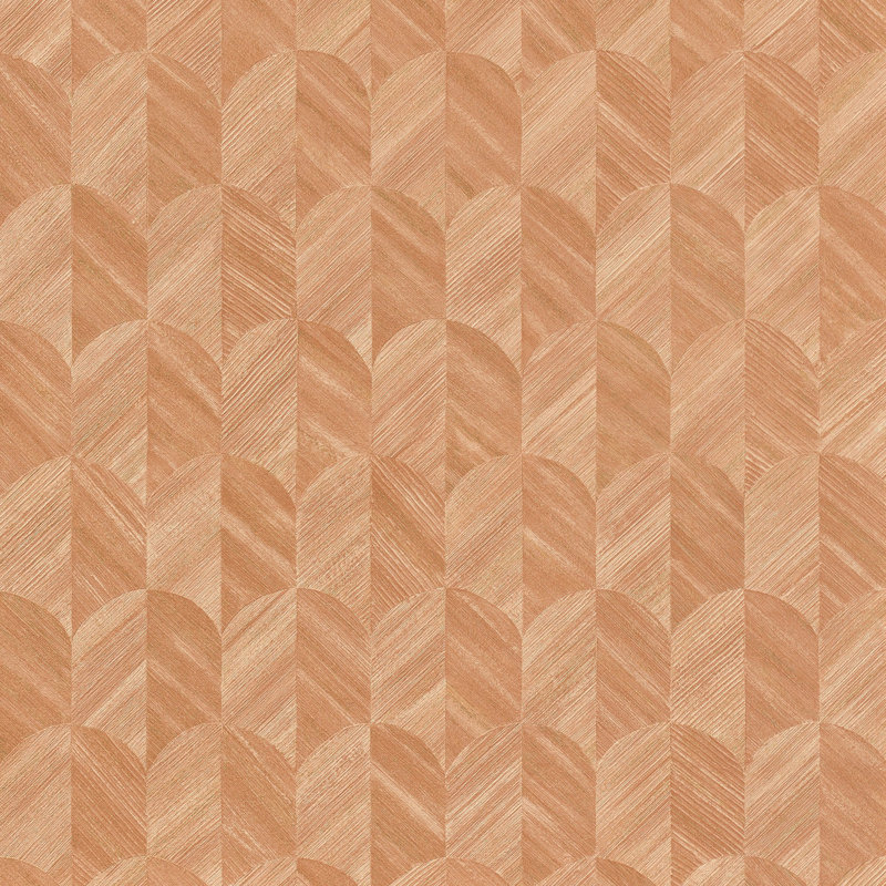 Surfaces Collection Geometric Prism Wallpaper Roll, Orange