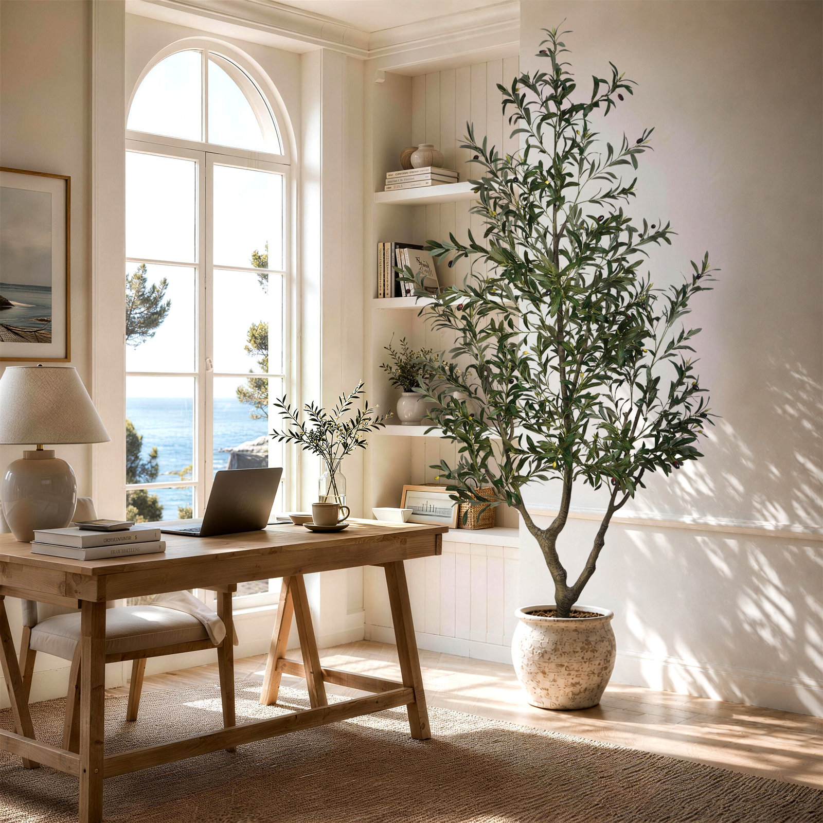 Olive Tree in Pot, 45.28"H x  8.66"W x 8.27"D