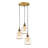Elegant Gold Chandelier with Adjustable Height, Metal Body, 29 to 55.5 Inches | Base Plate: Ø11.8 x 1.2 Inches | Socket Type: 3 x E27 Max 40W | Perfect for Dining Room, Living Room & Entryway Décor