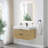 Livia 36" Wall-mounted Single Bathroom Vanity with White Artificial Drop-in Sink with Mirror