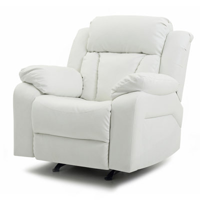 Elegant White Recliner With Padded Arms