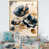 Toile avec cadre flottant or